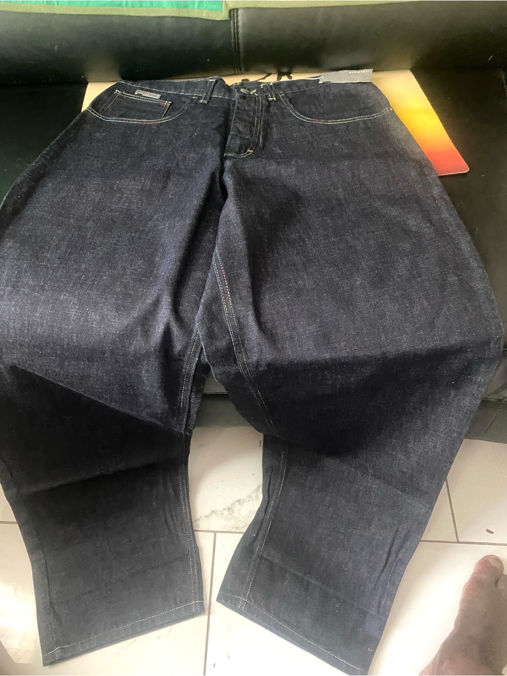 Iceberg Double Rainbow 90s Vintage Jeans Sz 34